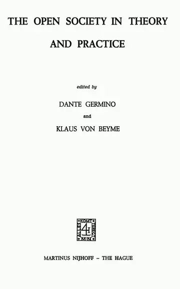 Cover of Open Society in Theory and Practice