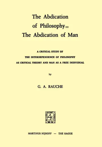 Cover of The Abdication of Philosophy = the Abdication of Man