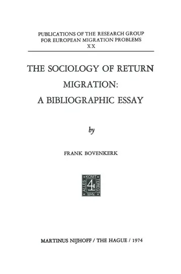 Cover of The Sociology of Return Migration
