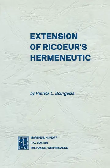 Cover of Extension of Ricoeur’s Hermeneutic
