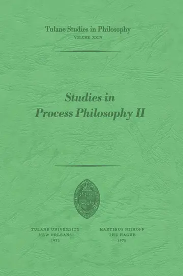 Cover of Studies in Process Philosophy II