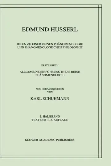 Cover of Ideen Zu Einer Reinen Phänomenologie Und Phänomenologischen Philosophie