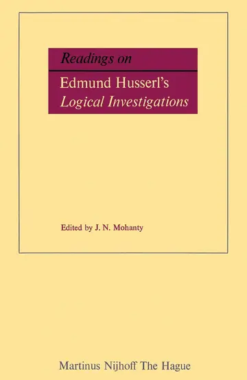 Cover of Readings on Edmund Husserl's Logical Investigations