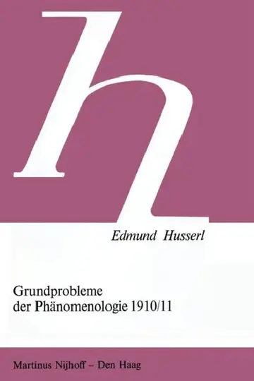 Cover of Grundprobleme Der Phänomenologie 1910/11