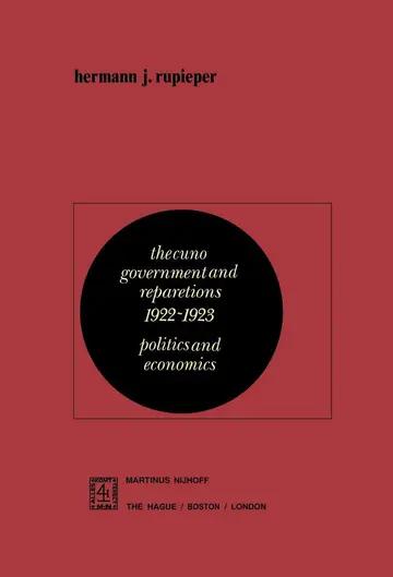 Cover of The Cuno Government and Reparations 1922–1923