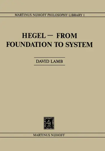 Cover of Hegel―From Foundation to System