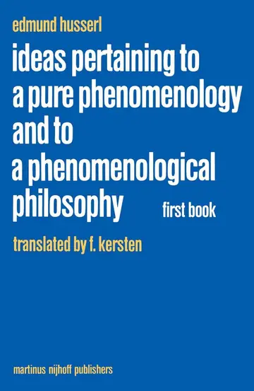 Cover of Ideas Pertaining to a Pure Phenomenology and to a Phenomenological Philosophy