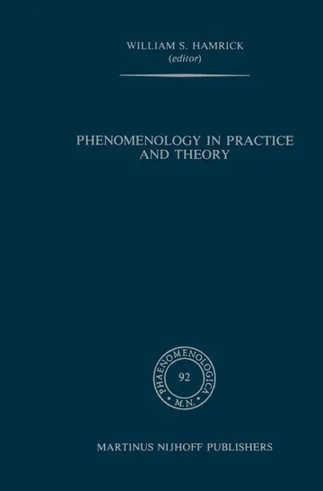 Cover of Phenomenology in Practice and Theory