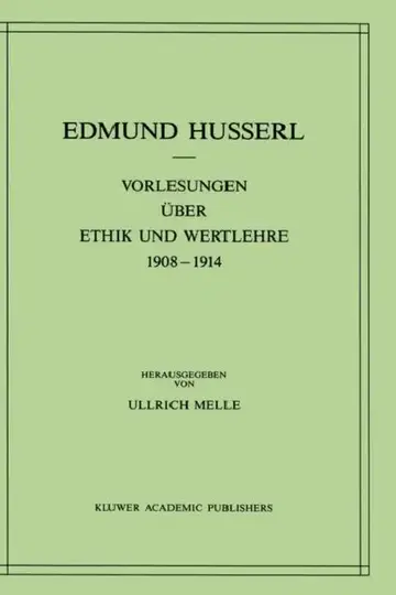 Cover of Vorlesungen Über Ethik Und Wertlehre 1908-1914