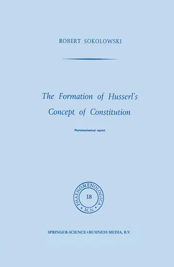 Cover of The Formation of Husserl’s Concept of Constitution