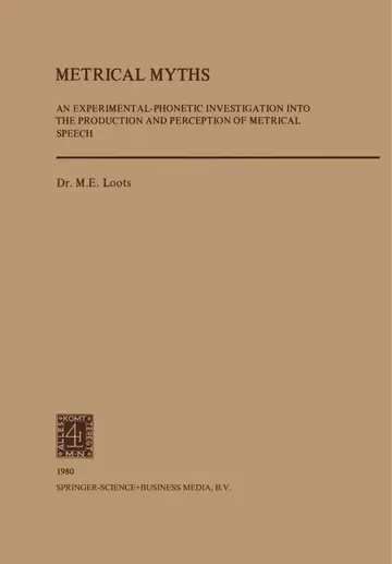 Cover of Metrical Myths