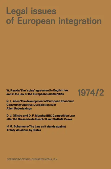 Cover of Legal Issues of European Integration