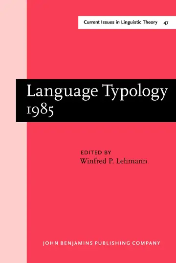 Cover of Language Typology 1985