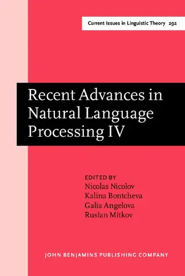 Cover of Recent Advances in Natural Language Processing IV