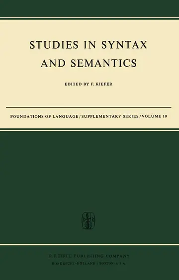 Cover of Studies in Syntax and Semantics