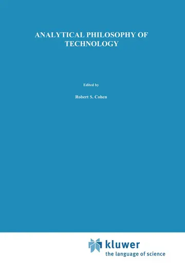 Cover of Analytical Philosophy of Technology