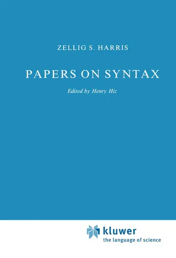 Cover of Papers on Syntax