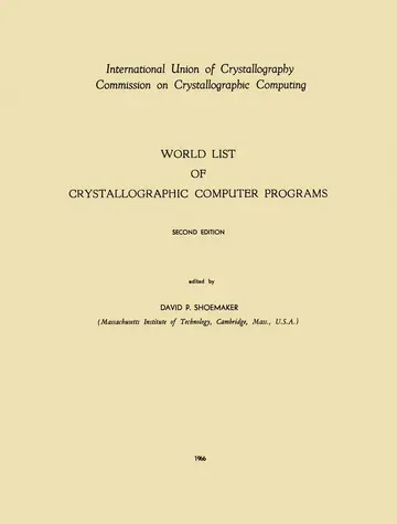 Cover of World List of Crystallographic Computer Programs
