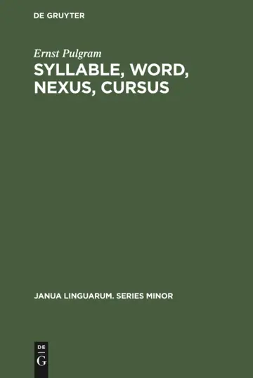 Cover of Syllable, Word, Nexus, Cursus
