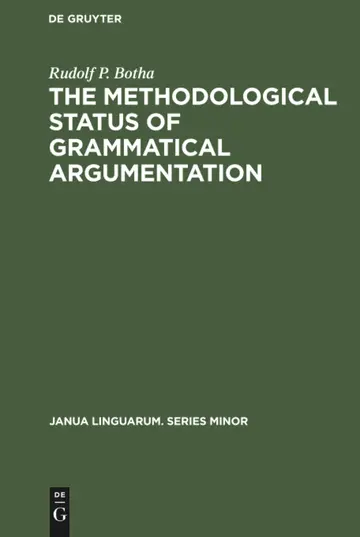 Cover of Methodological Status of Grammatical Argumentation