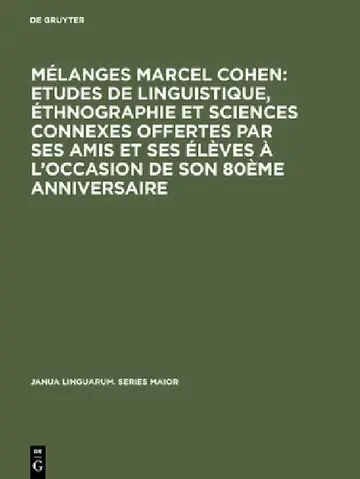 Cover of Mélanges Marcel Cohen