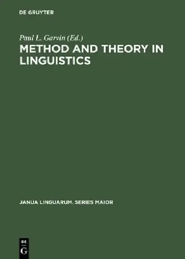 Cover of Method and Theory in Linguistics