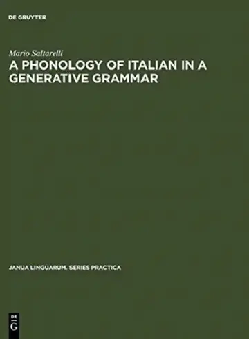 Cover of A Phonology of Italian in a Generative Grammar