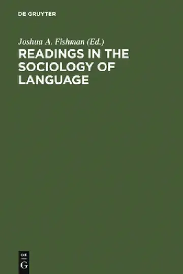 Cover of Readings in the Sociology of Language