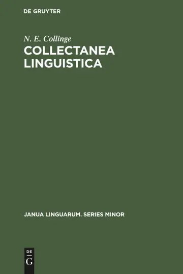 Cover of Collectanea Linguistica