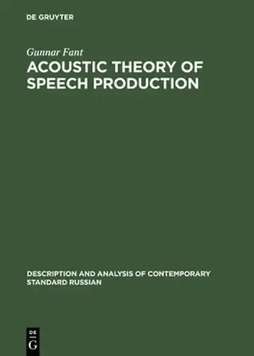 Cover of Acoustic Theory of Speech Production