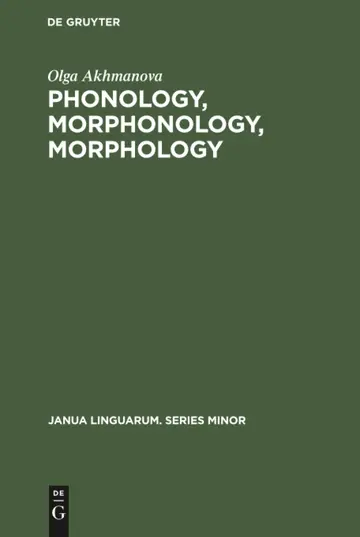 Cover of Phonology Morphonology Morphology