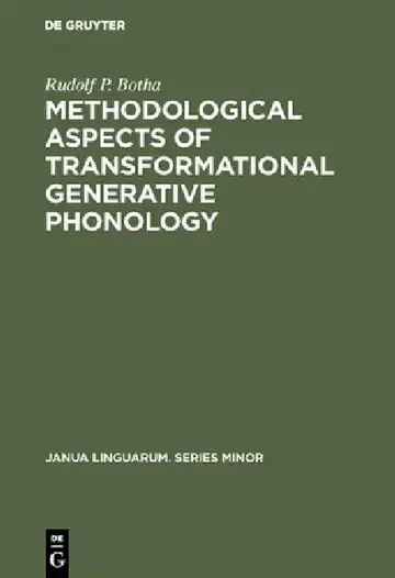 Cover of Methodological Aspects of Transformational Generative Phonology