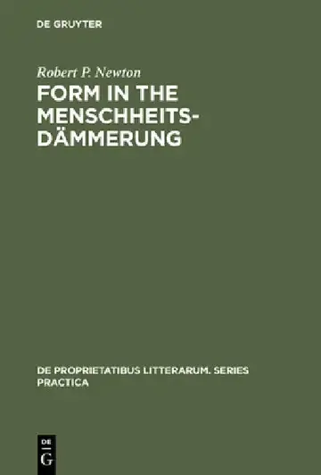 Cover of Form in the Menschheitsdämmerung
