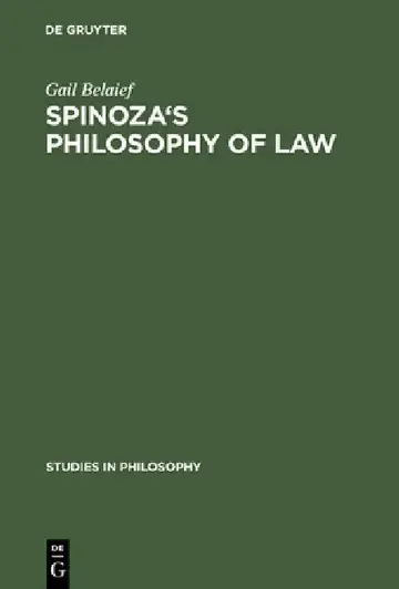 Cover of Spinoza's Philosophy of Law