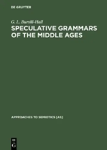 Cover of Speculative Grammars of the Middle Ages