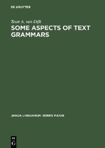 Cover of Some Aspects of Text Grammars