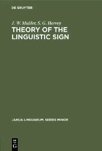 Cover of Theory of the Linguistic Sign