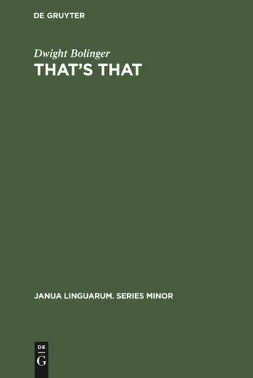Cover of That's That