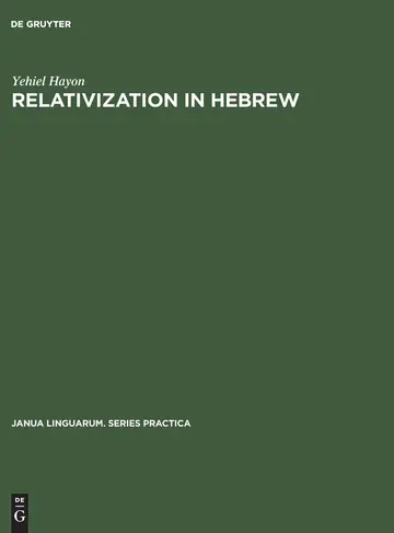 Cover of Relativization in Hebrew