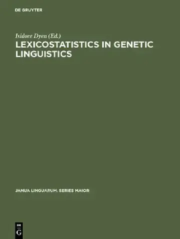 Cover of Lexicostatistics in Genetic Linguistics