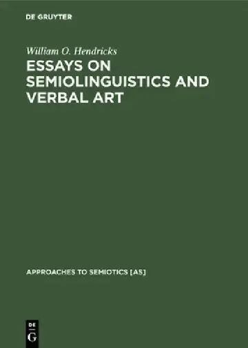 Cover of Essays on Semiolinguistics and Verbal Art
