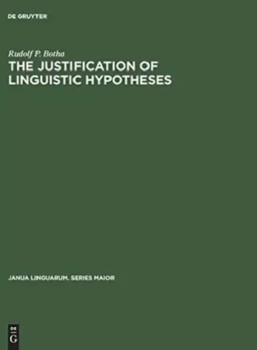 Cover of The Justification of Linguistic Hypotheses
