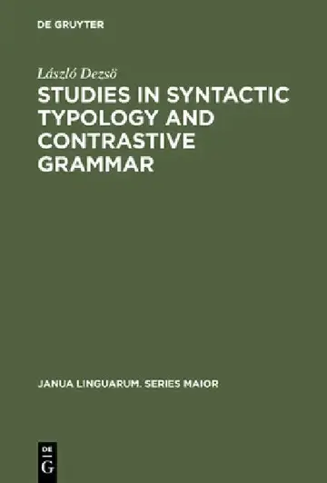Cover of Studies in Syntactic Typology and Contrastive Grammar