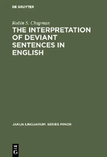 Cover of The Interpretation of Deviant Sentences in English