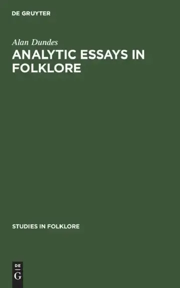 Cover of Analytic Essays in Folklore
