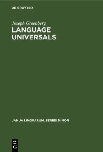 Cover of Language Universals