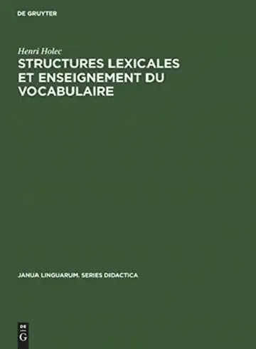 Cover of Structures lexicales et enseignement du vocabulaire