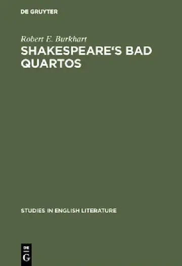 Cover of Shakespeare's Bad Quartos