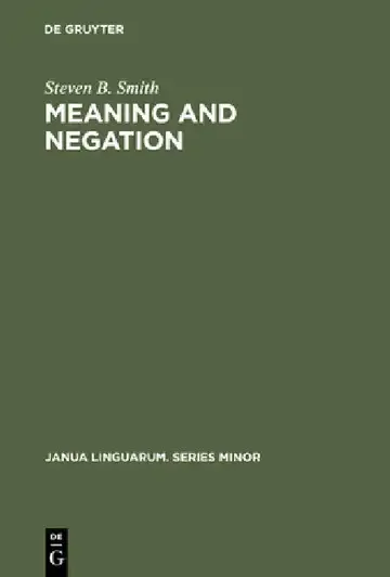 Cover of Meaning & Negation