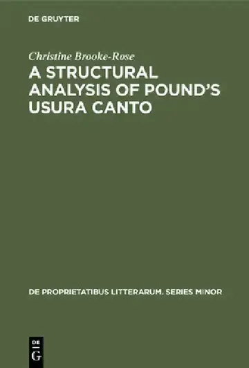 Cover of A Structural Analysis of Pound's Usura Canto